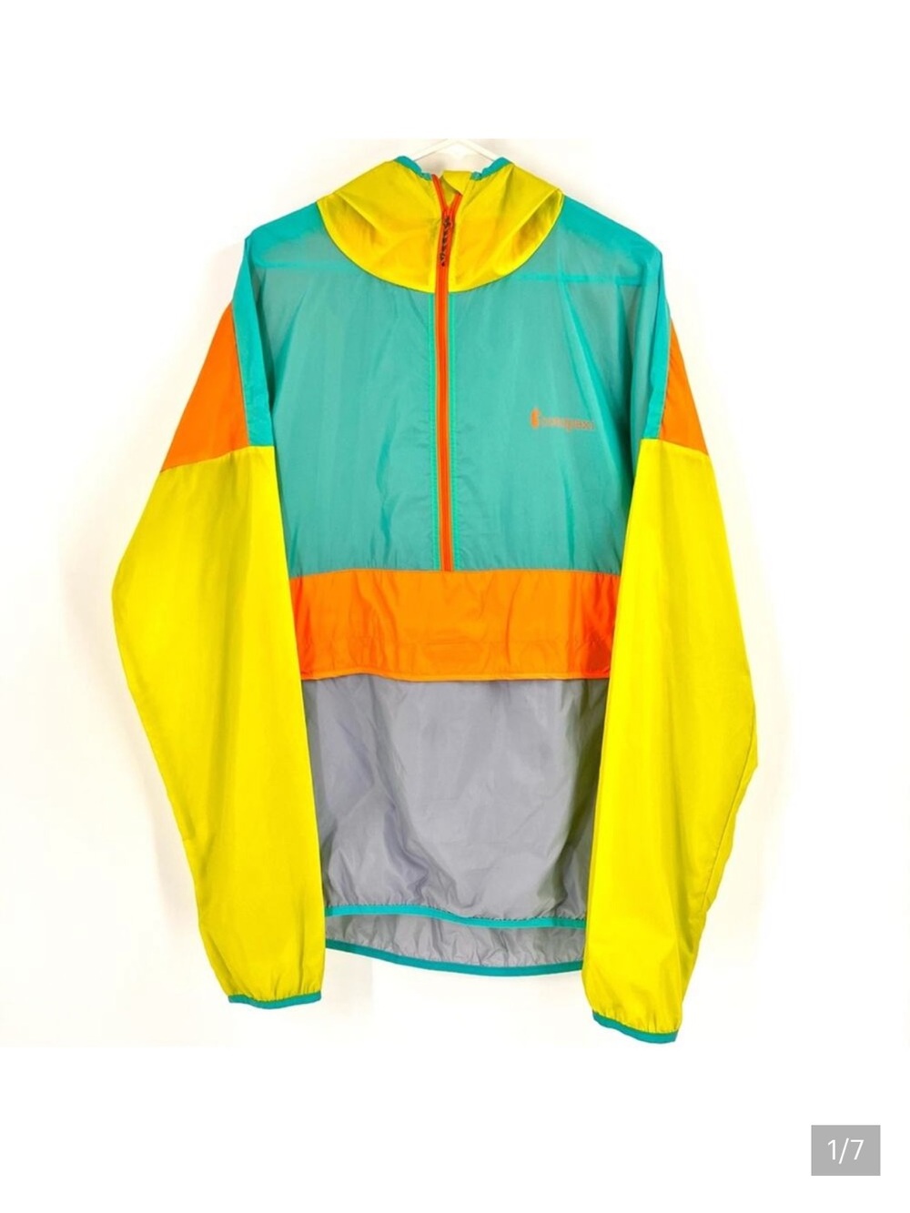 Cotopaxi Teva Technical Windbreaker 1/2 Zip Pull Over Jacket SZ Men’s XL Neon